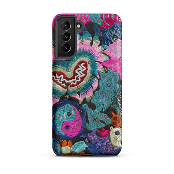 Heart and Soul - Ceremonial Miao Textile Art Phone Case, Samsung Galaxy S21 Plus / Matte, Mobile Cases, Toby Leon