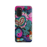 Heart and Soul - Ceremonial Miao Textile Art Phone Case Samsung Galaxy S20 / Matte Vibrant Embroidered Bold Pink Teal Black Iphone Mobile