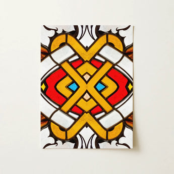 Hearts of Glass - Stained Window Art Print / Canvas, 12x16’’ / 31x41cm / Unframed / no Border, Posters Prints & Visual Artwork, Toby Leon
