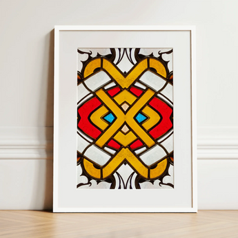 Hearts of Glass - Stained Window Art Print / Canvas, 12x16’’ / 31x41cm / White Frame / Matboard, Posters Prints & Visual Artwork, Toby Leon