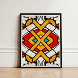 Framed Stained Glass Artwork Symmetrical Intricate Celtic Knot Window, Photography Art, Sydney’s Queen Victoria