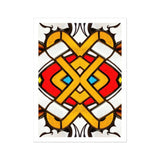 Hearts of Glass - Stained Window Art Print / Canvas Geometric Pattern Yellow Bands Red Blue Accents Symmetrical, Photography, Sydney’s