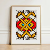 Hearts of Glass - Stained Window Art Print / Canvas Vibrant Artwork Bold Yellow Red Blue, Photography, Sydney’s Queen Victoria Prints