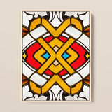 Hearts of Glass - Stained Window Art Print / Canvas Vibrant Stained Glass Artwork Symmetrical Geometric Pattern Bold Window, Window