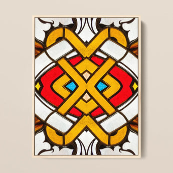 Hearts of Glass - Stained Window Art Print / Canvas Vibrant Stained Glass Artwork Symmetrical Geometric Pattern Bold Window, Window