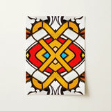 Hearts of Glass - Stained Window Art Print / Canvas Vibrant Stained-glass-inspired Artwork Bold Yellow Red Blue Geometric, Photography,