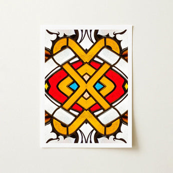Hearts of Glass - Stained Window Art Print / Canvas Vibrant Symmetrical Bold Reds, Photography, Sydney’s Queen Victoria Prints