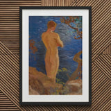 Heikki on the Beach - Venny Soldan-brofeldt Art Print / Canvas Framed Oil Painting Nude Figure Water Rendered Warm Granite Meets, Cold,