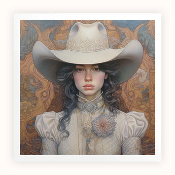 Helena - Wlw lesbischer Cowgirl-Kunstdruck / Leinwand, 12x12’’ / 31x31cm / Ohne Rahmen / Weißer Rand, Poster, Drucke & visuelle Kunstwerke, Toby Leon