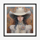 Helena - Wlw Lesbian Cowgirl Art Print, Framed Portrait Woman Cowboy Hat