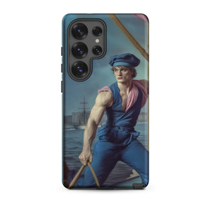 Hender Bender - Gay Russian Sailor Samsung Case, Galaxy S25 Ultra / Matte, Smartphone Case Classical Painting Man Blue Attire Two