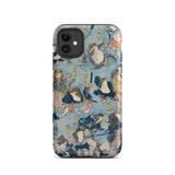 Heroes of the Kabuki Stage Played by Frogs - Utagawa Kuniyoshi Phone Case Iphone 11 / Matte Frog-themed, Amphibian Dons Actor Mobile Cases