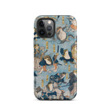 Heroes of the Kabuki Stage Played by Frogs - Utagawa Kuniyoshi Phone Case Iphone 12 Pro / Matte Frog-themed, Amphibian Dons Actor Mobile