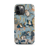 Heroes of the Kabuki Stage Played by Frogs - Utagawa Kuniyoshi Phone Case Iphone 12 Pro Max / Matte Frog-themed, Amphibian Dons Actor