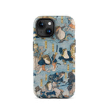 Heroes of the Kabuki Stage Played by Frogs - Utagawa Kuniyoshi Phone Case Iphone 15 / Matte Frog-themed, Amphibian Dons Actor Mobile Cases