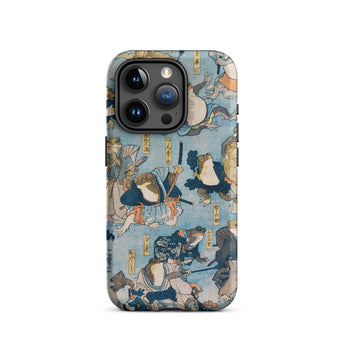 Heroes of the Kabuki Stage Played by Frogs - Utagawa Kuniyoshi Phone Case Iphone 15 Pro / Matte Frog-themed, Amphibian Dons Actor Mobile