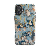 Heroes of the Kabuki Stage Played by Frogs - Utagawa Kuniyoshi Phone Case Iphone 16 Plus / Matte Frog-themed, Amphibian Dons Actor Mobile