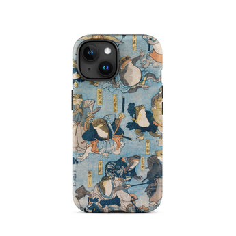Heroes of the Kabuki Stage Played by Frogs - Utagawa Kuniyoshi Phone Case Iphone 15 / Matte Frog-themed Phone Case Kabuki Stage Played,