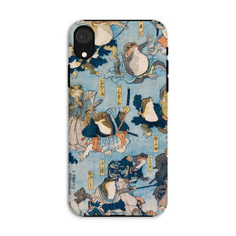 Heroes of the Kabuki Stage Played by Frogs - Utagawa Kuniyoshi Phone Case Iphone Xr / Matte Frog-themed Phone Case Kabuki Stage Played,