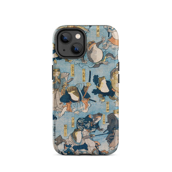 Heroes of the Kabuki Stage Played by Frogs - Utagawa Kuniyoshi Phone Case Iphone 14 / Matte Frog-themed Iphone Case Kabuki Stage Played,