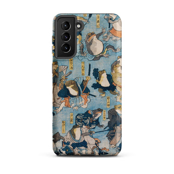 Heroes of the Kabuki Stage Played by Frogs - Utagawa Kuniyoshi Phone Case Samsung Galaxy S21 Plus / Matte Phone Case Vibrant Vintage-style