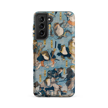 Heroes of the Kabuki Stage Played by Frogs - Utagawa Kuniyoshi Phone Case Samsung Galaxy S21 Fe / Matte Phone Case Vibrant Vintage-style