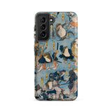 Heroes of the Kabuki Stage Played by Frogs - Utagawa Kuniyoshi Phone Case Samsung Galaxy S21 Fe / Matte Vibrant Vintage-style Illustration
