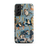 Heroes of the Kabuki Stage Played by Frogs - Utagawa Kuniyoshi Phone Case Samsung Galaxy S21 Plus / Matte Vibrant Vintage-style