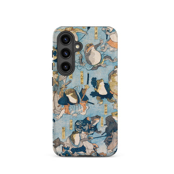 Heroes of the Kabuki Stage Played by Frogs - Utagawa Kuniyoshi Phone Case Samsung Galaxy S24 / Matte Vibrant Detailed Illustration Numerous