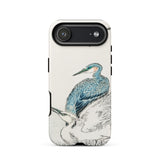 Heron and Egret - Numata Kashu Bird Art Iphone Case 17 Air / Matte Iphone 12 Case Heron Design Blue White Colors Numata Kashu, Kashu Meiji