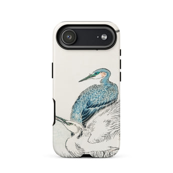 Heron and Egret - Numata Kashu Bird Art Iphone Case 17 Air / Matte Iphone 12 Case Heron Design Blue White Colors Numata Kashu, Kashu Meiji