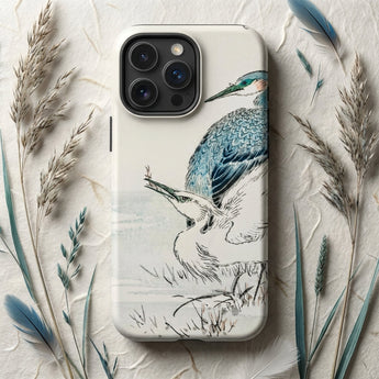 Reiher und Silberreiher - Numata Kashu Vogelkunst-iPhone-Hülle, Handyhüllen, Toby Leon