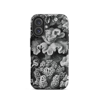 Hexacoralla Six-rayed Star Corals - Ernst Haeckel Phone Case Iphone 16 / Matte Black White Coral-patterned Phone Case Ernst Haeckel,