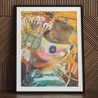 Hey Good Looking - Surreal Carnival Collage Art Print, Surreal Carnival Collage, Carousel Dreams Spin, Carnival Collage Art