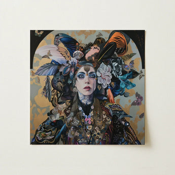 The Hierophant - Surreal Tarot Art Print / Canvas Square Painting Stylized Portrait Woman Adorned Intricate, Prints