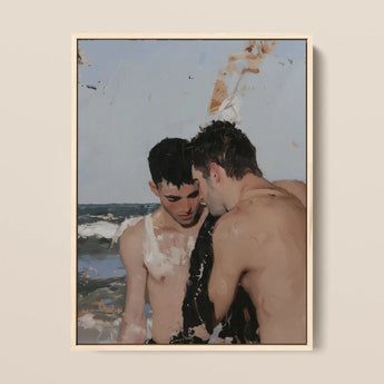 High Tide - Gay-Hookup-Kunstdruck / Leinwand, 12x16’’ / 31x41cm / Naturrahmen, Poster-Drucke & visuelle Kunstwerke, Toby Leon