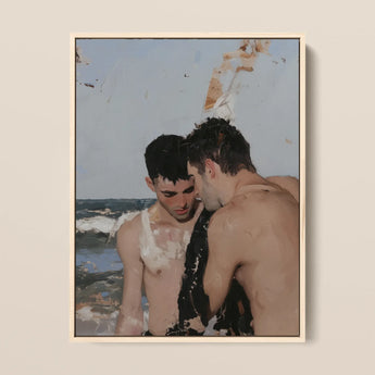 High Tide - Gay Hookup Art Print / Canvas, Gay Hookup Art Print, Surf Spits Foam, Faces Drift Nearer