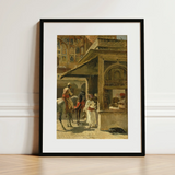 Hindu Merchants - Edwin Lord Weeks Art Print / Canvas, 12x16’’ / 31x41cm / Black Frame / Matboard, Posters Prints & Visual Artwork, Toby