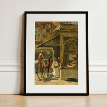 Hindu Merchants - Edwin Lord Weeks Art Print / Canvas, 12x16’’ / 31x41cm / Black Frame / Matboard, Posters Prints & Visual Artwork, Toby