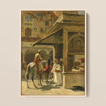 Hindu Merchants - Edwin Lord Weeks Art Print / Canvas, 12x16’’ / 31x41cm / Natural Frame, Posters Prints & Visual Artwork, Toby Leon