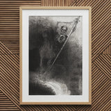 And His Name that Sat on Him was Death - Lámina artística de Odilon Redon / Lienzo, 20x30’’ / 51x76cm / Marco natural / Paspartú, Pósters, impresiones y