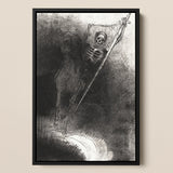 And His Name that Sat on Him was Death - Odilon Redon Art Print / Canvas Black-framed Charcoal Sketch Print Skeletal Figure Horseback Sword