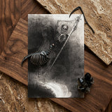 And His Name that Sat on Him was Death - Odilon Redon Art Print / Canvas Metallic Skeletal Keychain Detailed Ribcage Design Curved Handle