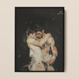 Hold Tight - Stampa d'arte fantasy gay antica / Tela, 12x16’’ / 31x41cm / Cornice nera, Poster stampe e opere d'arte visiva, Toby Leon