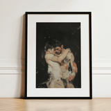 Hold Tight - Ancient Gay Fantasy Art Print / Canvas, 12x16’’ / 31x41cm / Black Frame / Matboard, Posters Prints & Visual Artwork, Toby Leon