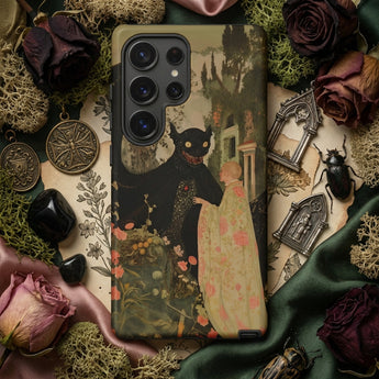 Home Sweet - Creepy Cute Demon Art Phone Case Dark Intricately Illustrated Phone Case Gothic Scene Black Creepy Cute Demon, Hush Falls,