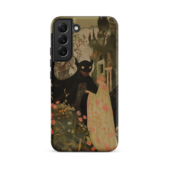 Home Sweet - Creepy Cute Demon Art Phone Case Samsung Galaxy S22 Plus / Matte Phone Case Vintage-style Illustration Black Cat Eyes Sharp