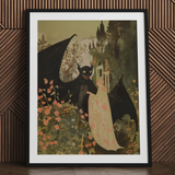 Home Sweet - Stampa d'arte demoniaca creepy-cute / Tela, 24x32’’ / 61x81cm / Cornice nera / Passe-partout, Poster, Stampe e Opere d'Arte Visiva, Toby Leon