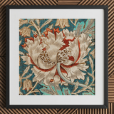 Honeysuckle - William Morris Blumenkunst-Print / Leinwand, 12x12’’ / 31x31cm / Schwarzer Rahmen / Passepartout, Poster, Drucke & visuelle Kunstwerke, Toby