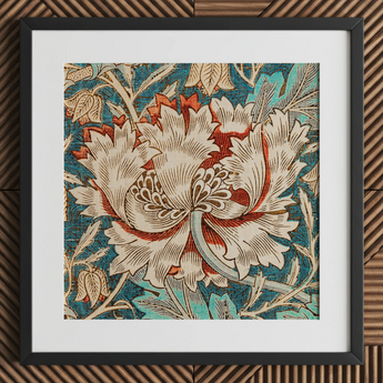 Honeysuckle - William Morris Blumenkunst-Print / Leinwand, 12x12’’ / 31x31cm / Schwarzer Rahmen / Passepartout, Poster, Drucke & visuelle Kunstwerke, Toby